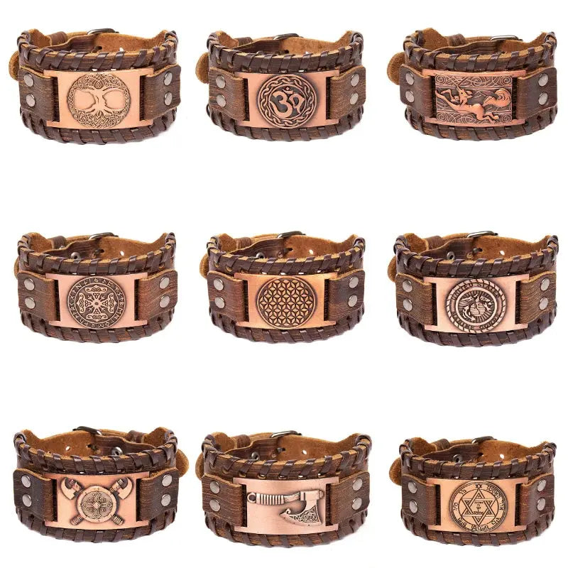 Retro Wide Leather Pirate Compass Bracelet Celtic Viking Compass Bracelet Jewellery Accessories Gifts More Styles & Sizes Inside - The Urban Blasts Ltd