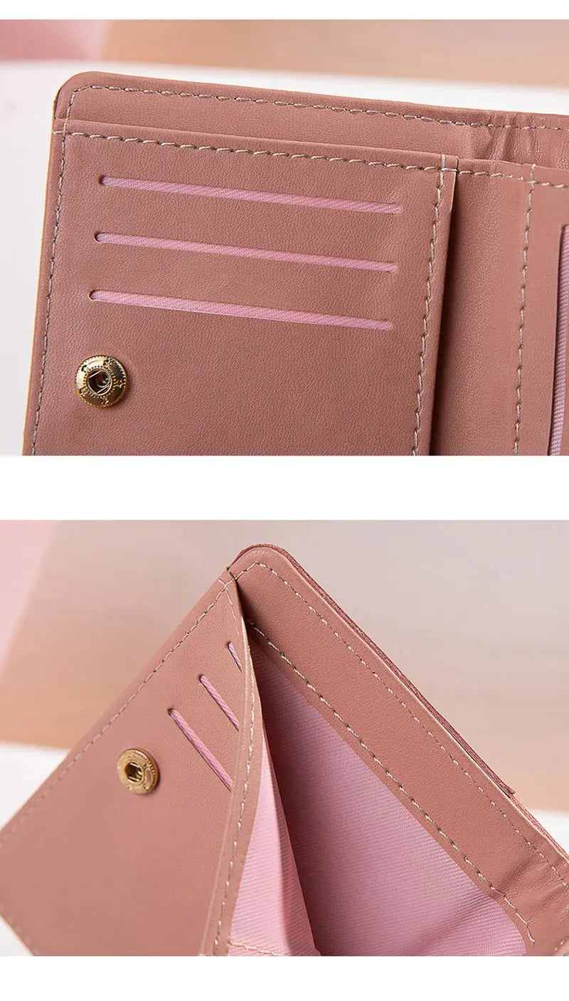 Women's Wallet PU Leather Women's Wallet Made of Leather Women Purses Card Holder Foldable Portable Lady Coin Purses - The Urban Blasts Ltd