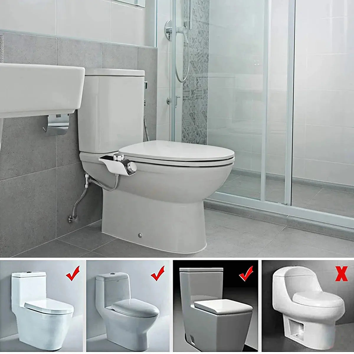 Bidet Toilet Seat Attachment Non-Electric Self-Cleaning Dual Nozzles Wash Hot /Cold Mixer Water Lady Bathroom Accessories Sprayer - The Urban Blasts Ltd