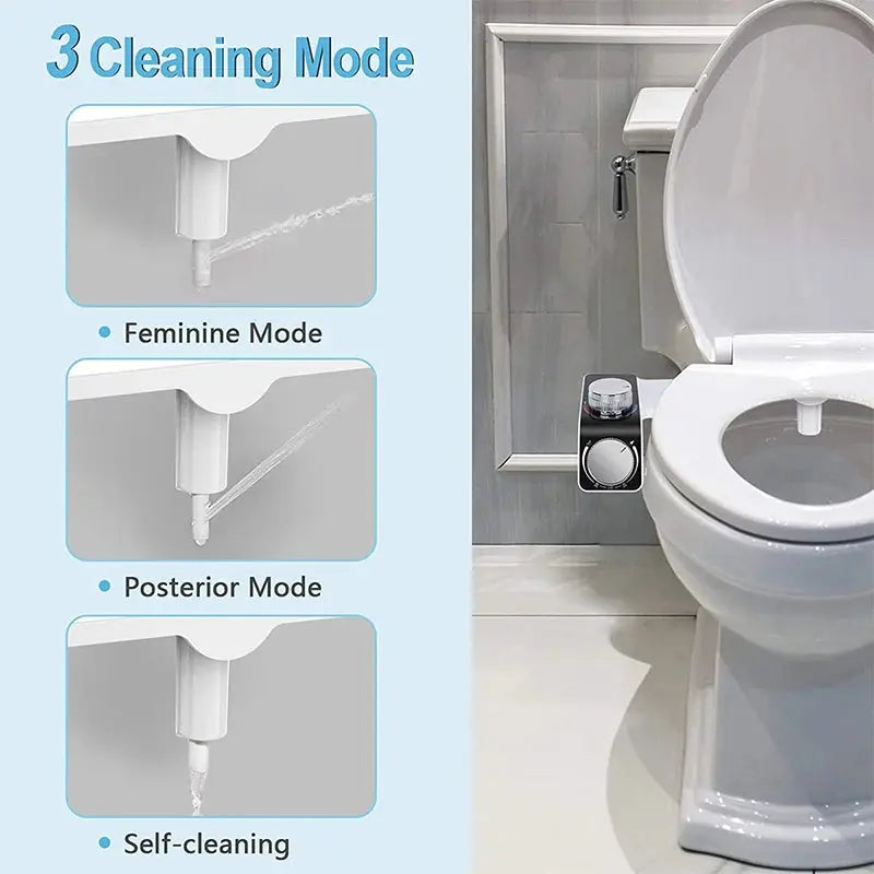 Bidet Toilet Seat Attachment Non-Electric Self-Cleaning Dual Nozzles Wash Hot /Cold Mixer Water Lady Bathroom Accessories Sprayer - The Urban Blasts Ltd