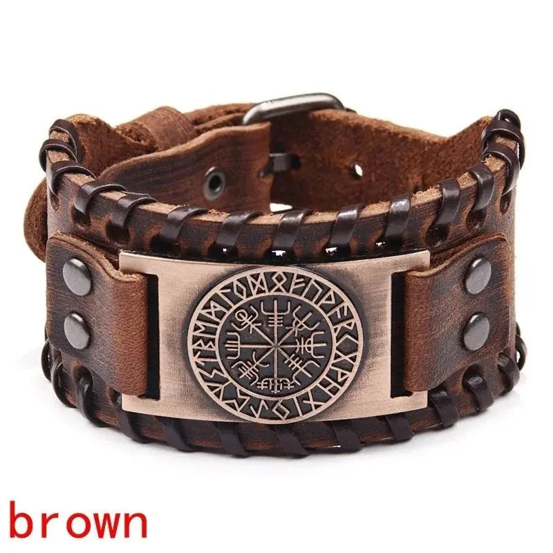 Retro Wide Leather Pirate Compass Bracelet Celtic Viking Compass Bracelet Jewellery Accessories Gifts More Styles & Sizes Inside - The Urban Blasts Ltd