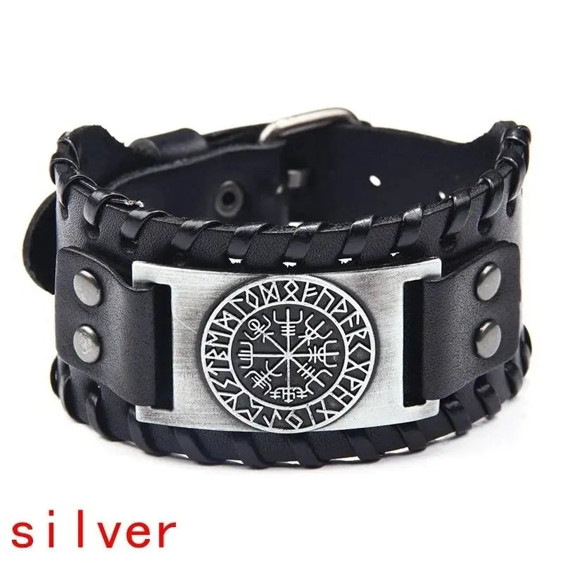 Retro Wide Leather Pirate Compass Bracelet Celtic Viking Compass Bracelet Jewellery Accessories Gifts More Styles & Sizes Inside - The Urban Blasts Ltd
