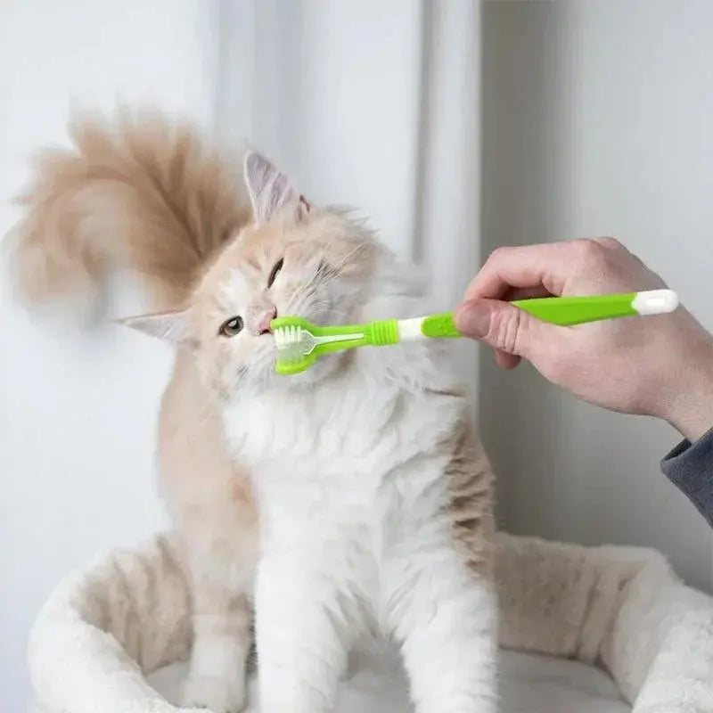 3-Sided Pet Toothbrush Dog Plastic Toothbrush Removing Bad Breath Tartar Cleaning Mouth Pet Dental Care Cat Cleaning Mouth - The Urban Blasts Ltd