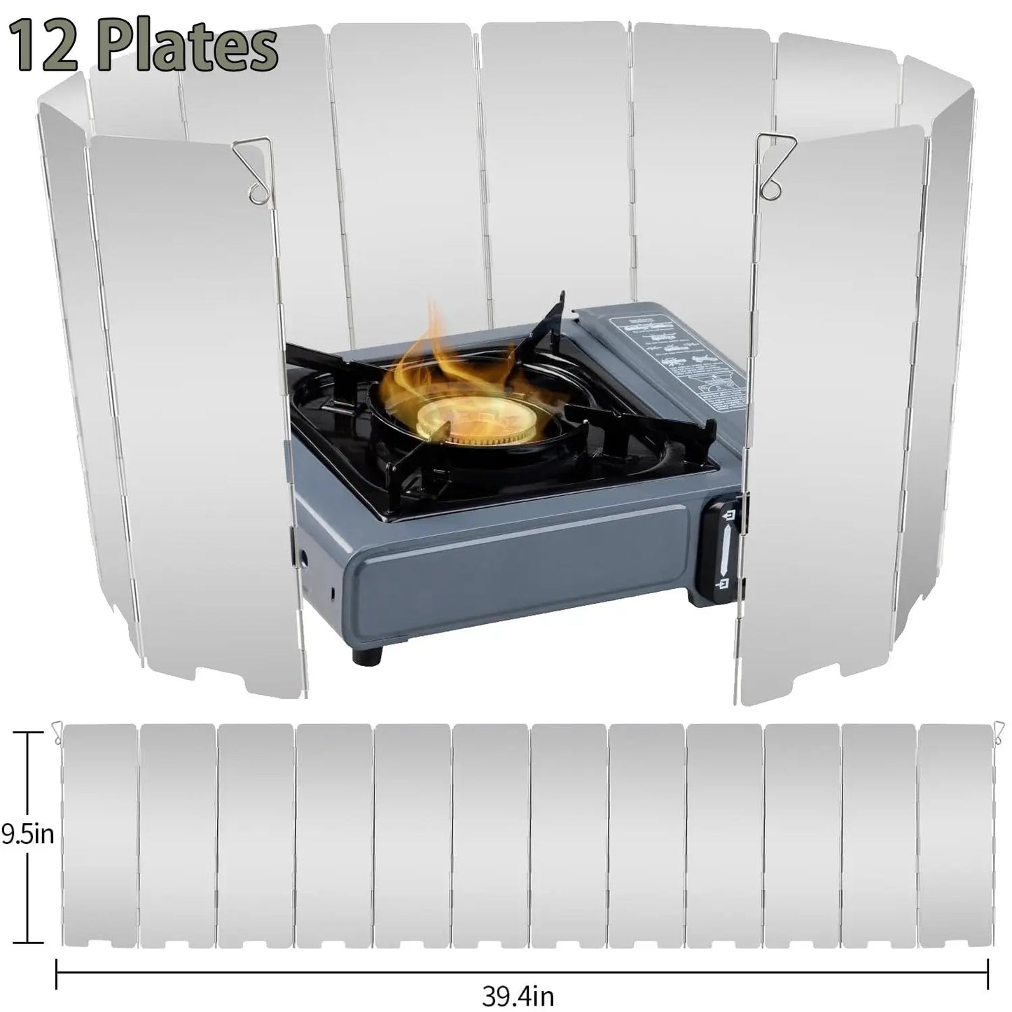 8/10/12/16 Plates Gas Stove Wind Shield Outdoor Camping Picnic Cooking Burner Windproof Screen Aluminum Alloy Wind Screen - The Urban Blasts Ltd