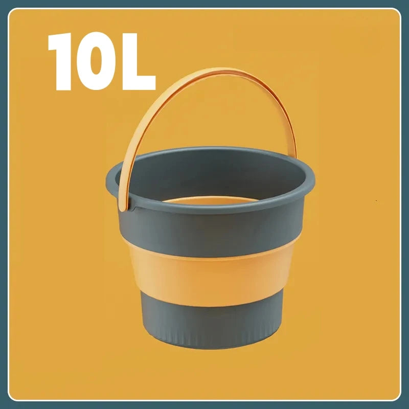 5/10L Folding Portable Bucket with Cover Car Wash Fishing Bathroom Tool Silicone Bucket Outdoor Camping Household Supplies - The Urban Blasts Ltd