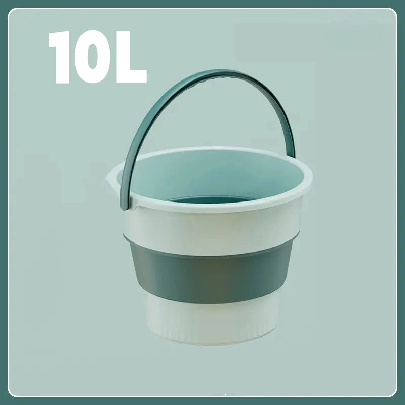 5/10L Folding Portable Bucket with Cover Car Wash Fishing Bathroom Tool Silicone Bucket Outdoor Camping Household Supplies - The Urban Blasts Ltd
