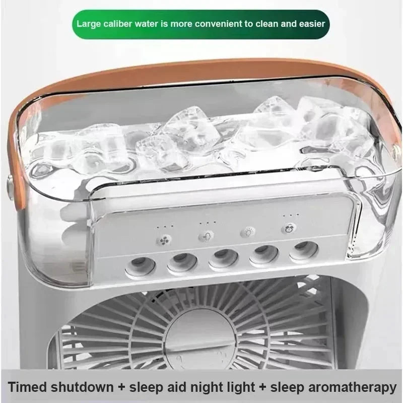 New 3 In 1 Fan AIr Conditioner Household Mini Air Cooler LED Night Light Portable Humidifier Air Adjustment Fan Office Home Fan - The Urban Blasts Ltd