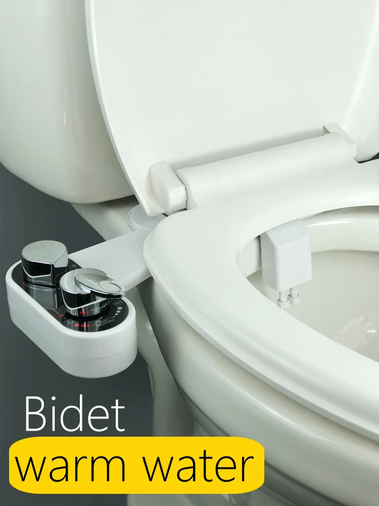 Bidet Hot/ Cold/ Warm Water Bidet for Toilet Seat Attachment Sprayer Shattaf Japanese Cover Dual Nozzle - The Urban Blasts Ltd