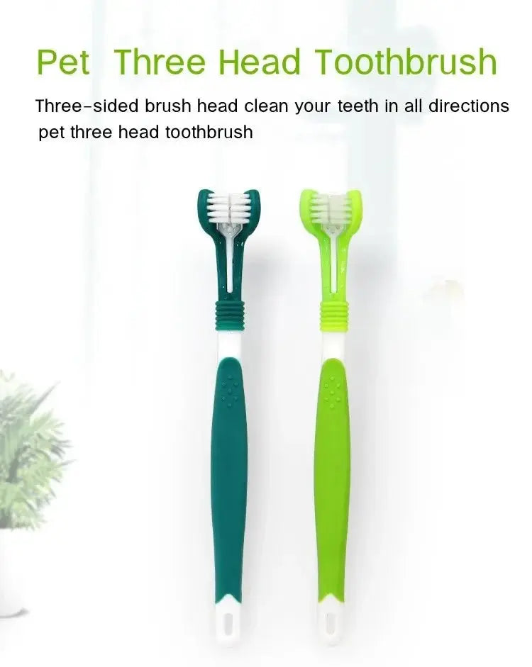 3 - Sided Pet Toothbrush Dog Plastic Toothbrush Removing Bad Breath Tartar Cleaning Mouth Pet Dental Care Cat Cleaning Mouth - The Urban Blasts Ltd