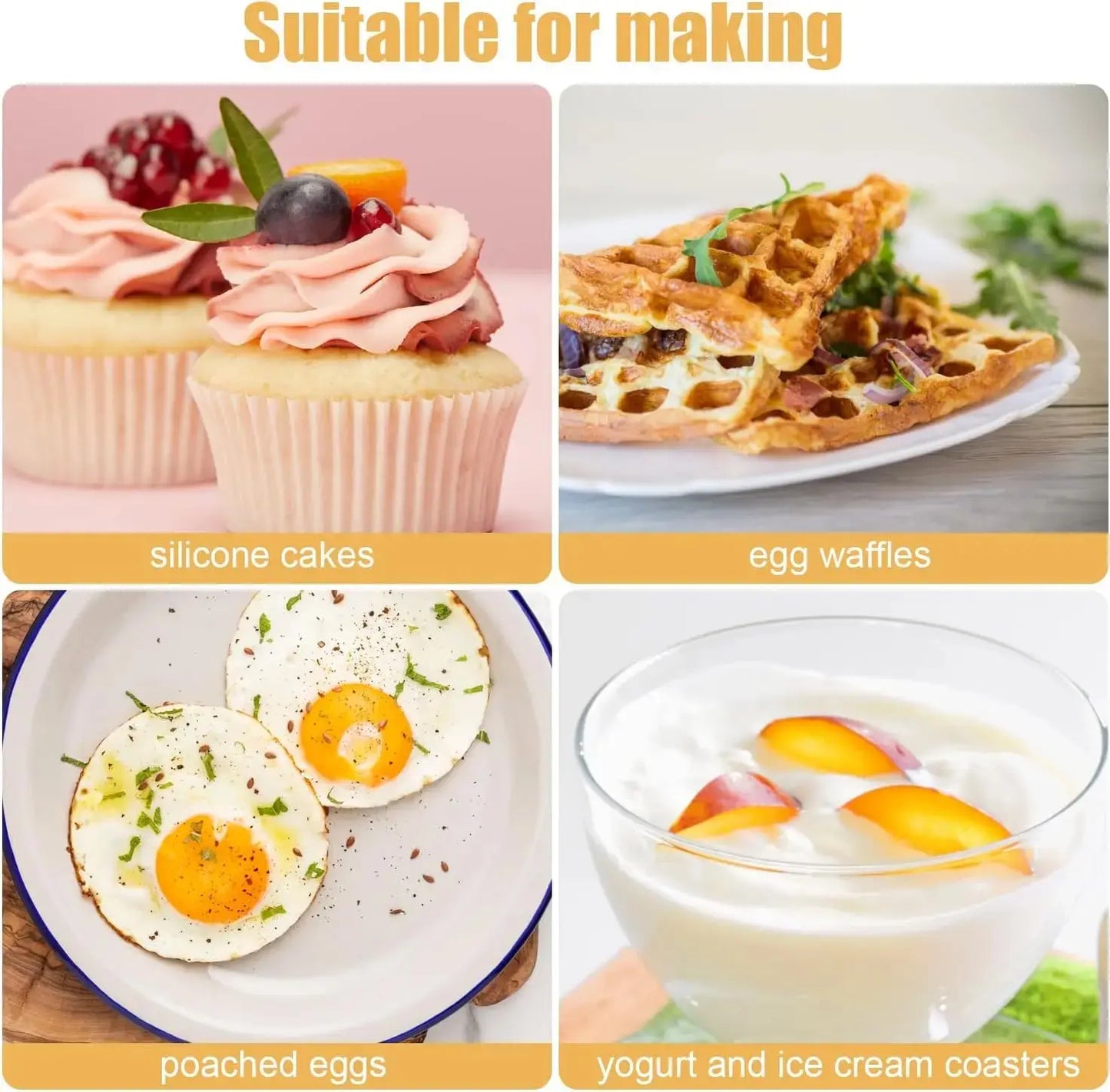 Silicone Air Fryer Egg Poacher Silicone Cupcake Baking Cups Ramekins For Air Fryer Ovens Air Fryer Silicone Basket - The Urban Blasts Ltd
