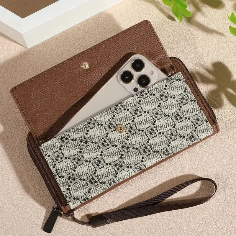 1pc Classic Unisex Faux Leather Wallet, Double Layer with Snap Closure, Zippered Card Holder & Photo Compartment, Color blocking - The Urban Blasts Ltd