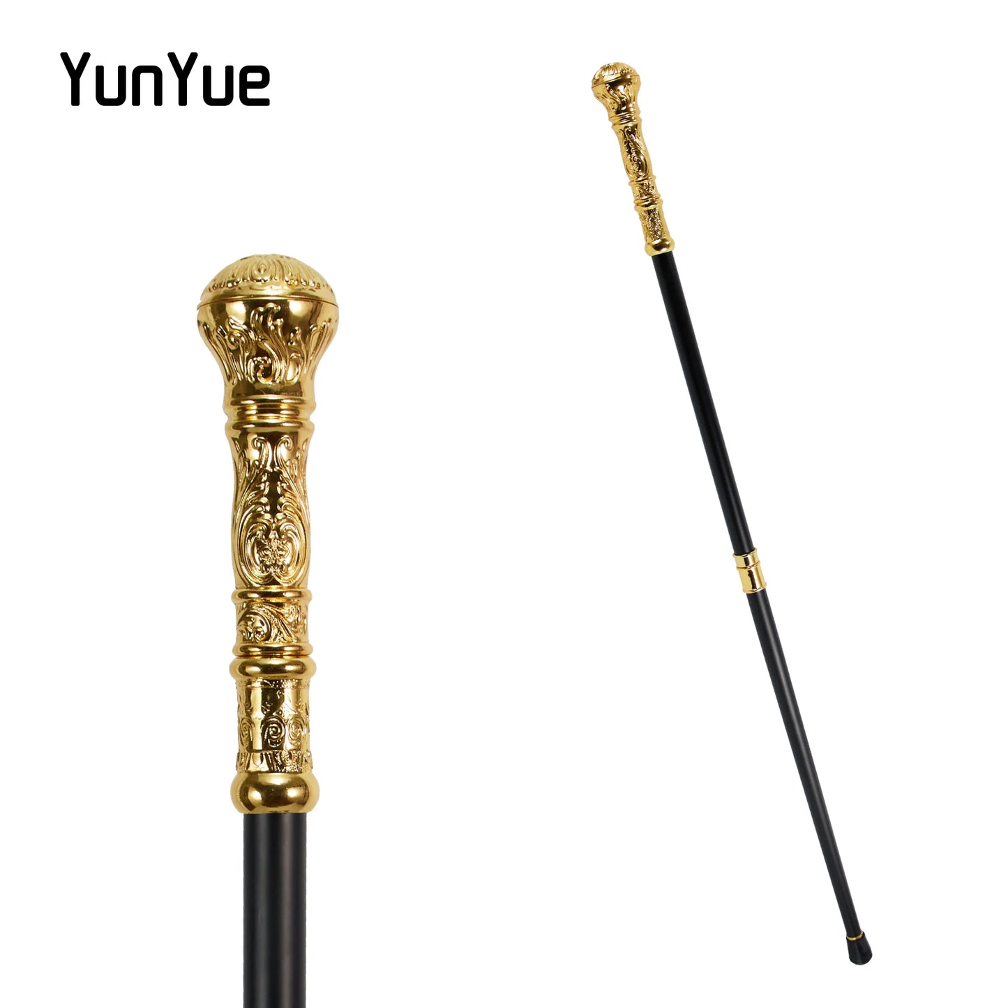 Elegant Golden Round Handle Fashion Walking Stick Cosplay Gentlemen Vintage Handmade Walking Cane Lady Detachable Walking Canes - The Urban Blasts Ltd