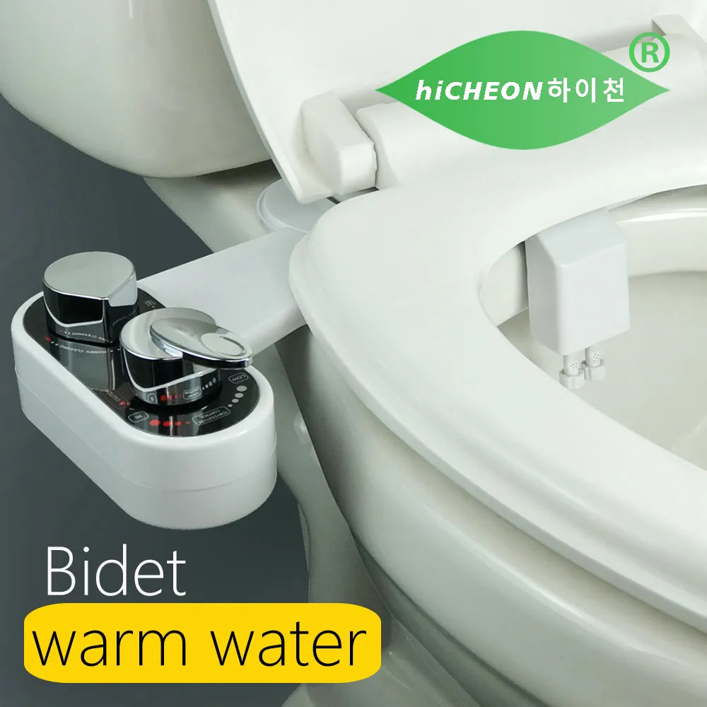 Bidet Hot/ Cold/ Warm Water Bidet for Toilet Seat Attachment Sprayer Shattaf Japanese Cover Dual Nozzle - The Urban Blasts Ltd