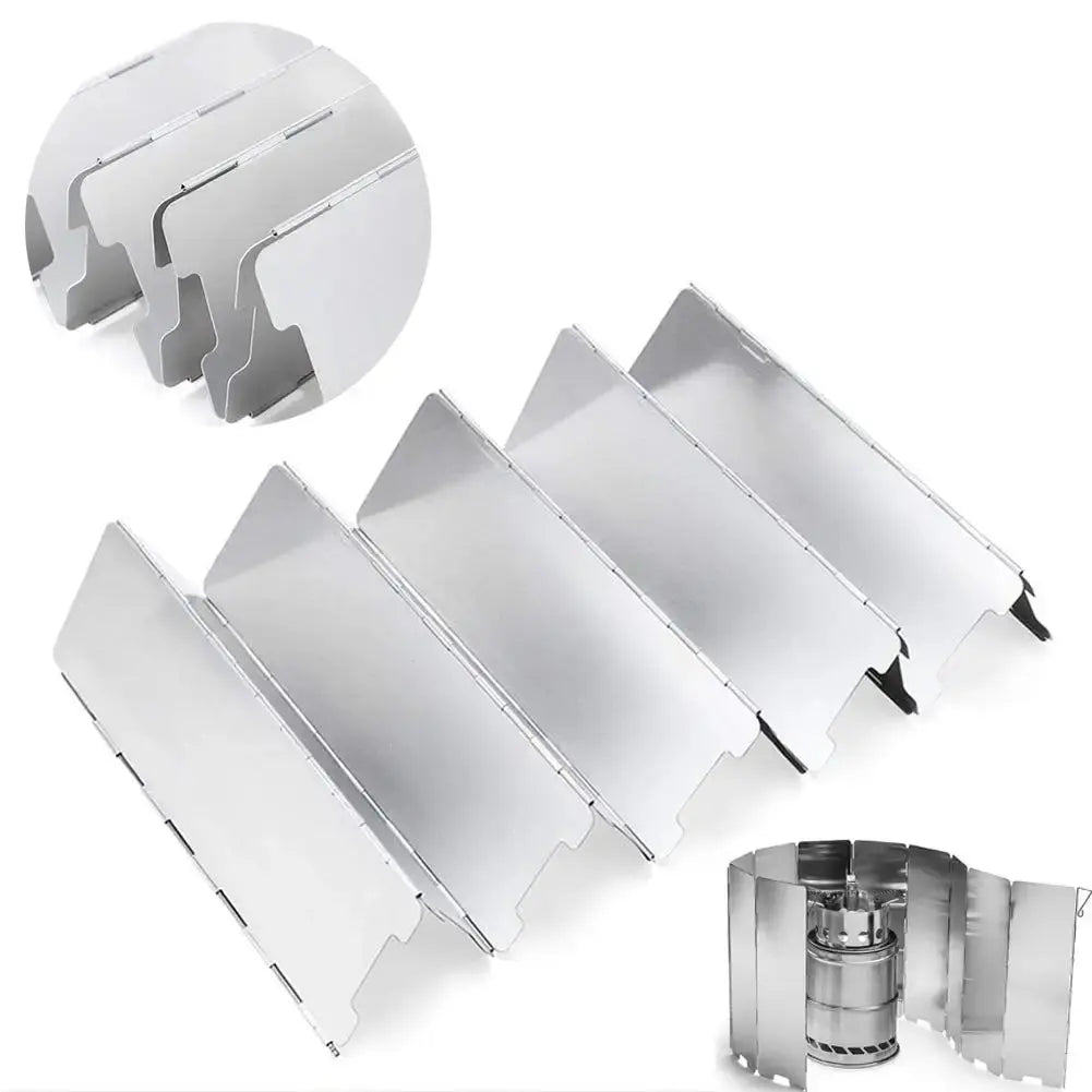 8/10/12/16 Plates Gas Stove Wind Shield Outdoor Camping Picnic Cooking Burner Windproof Screen Aluminum Alloy Wind Screen - The Urban Blasts Ltd