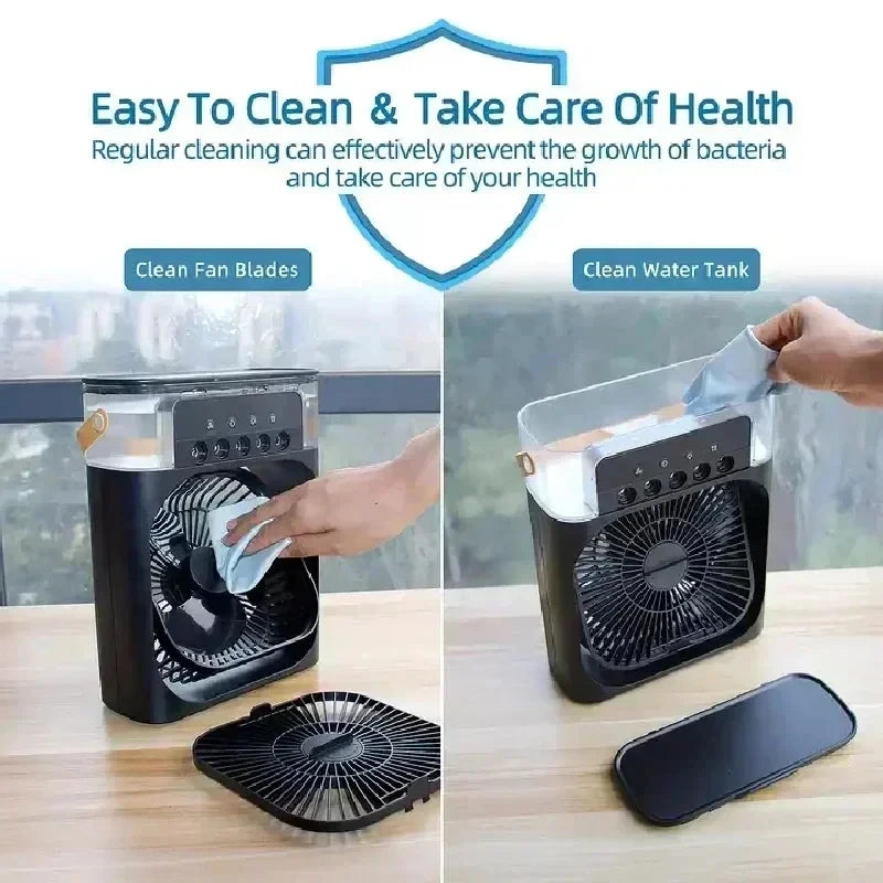New 3 In 1 Fan AIr Conditioner Household Mini Air Cooler LED Night Light Portable Humidifier Air Adjustment Fan Office Home Fan - The Urban Blasts Ltd