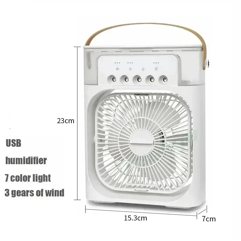 New 3 In 1 Fan AIr Conditioner Household Mini Air Cooler LED Night Light Portable Humidifier Air Adjustment Fan Office Home Fan - The Urban Blasts Ltd