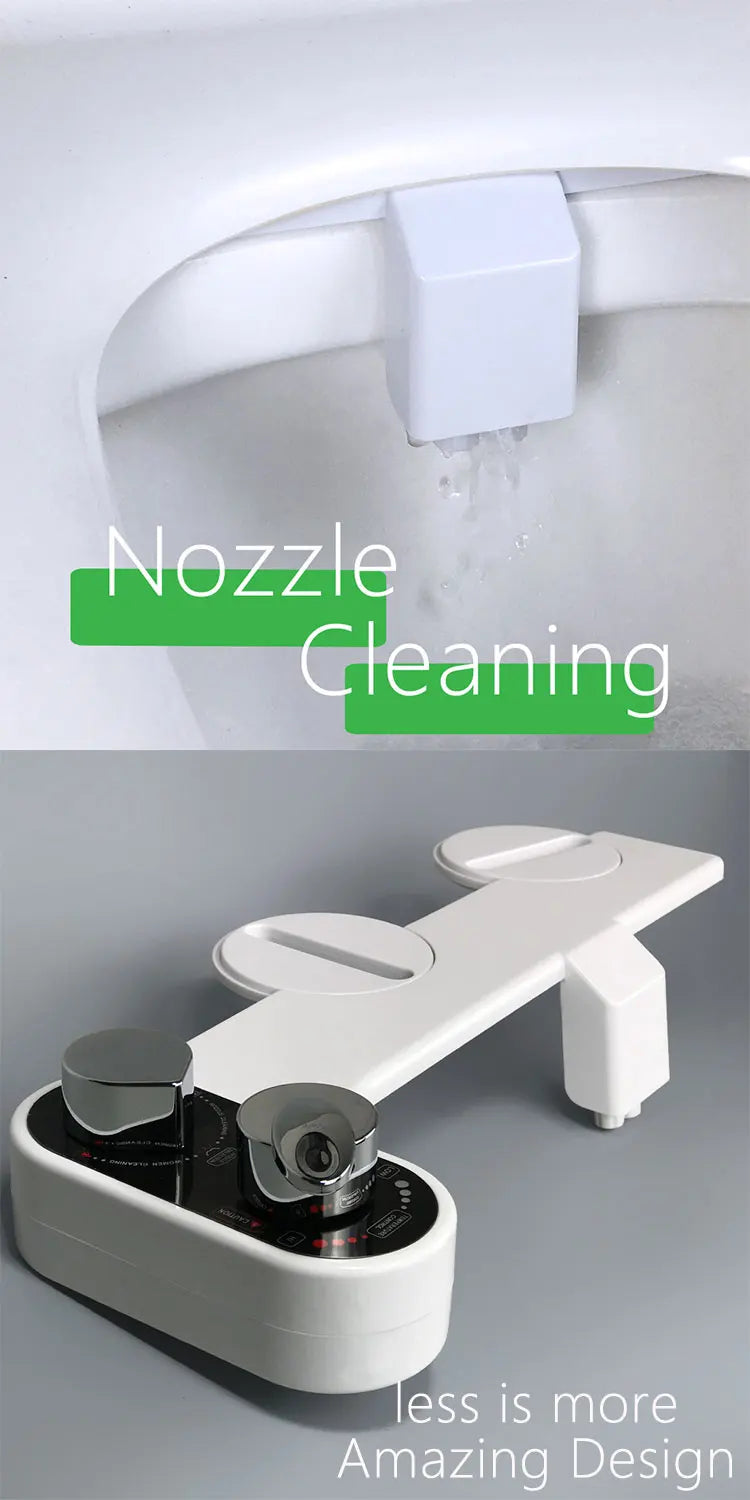 Bidet Hot/ Cold/ Warm Water Bidet for Toilet Seat Attachment Sprayer Shattaf Japanese Cover Dual Nozzle - The Urban Blasts Ltd