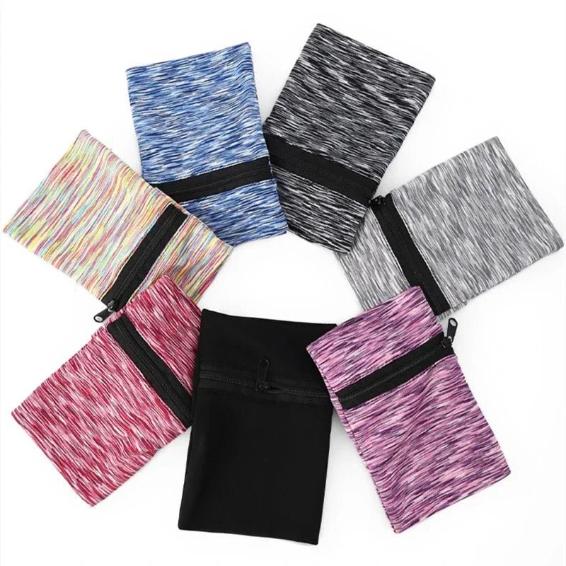 Mini Unisex Cotton Wrist Wallet Pouch with Zipper for Fitness Sports Running Gym Cycling - Secure Coin Purse Band - The Urban Blasts Ltd