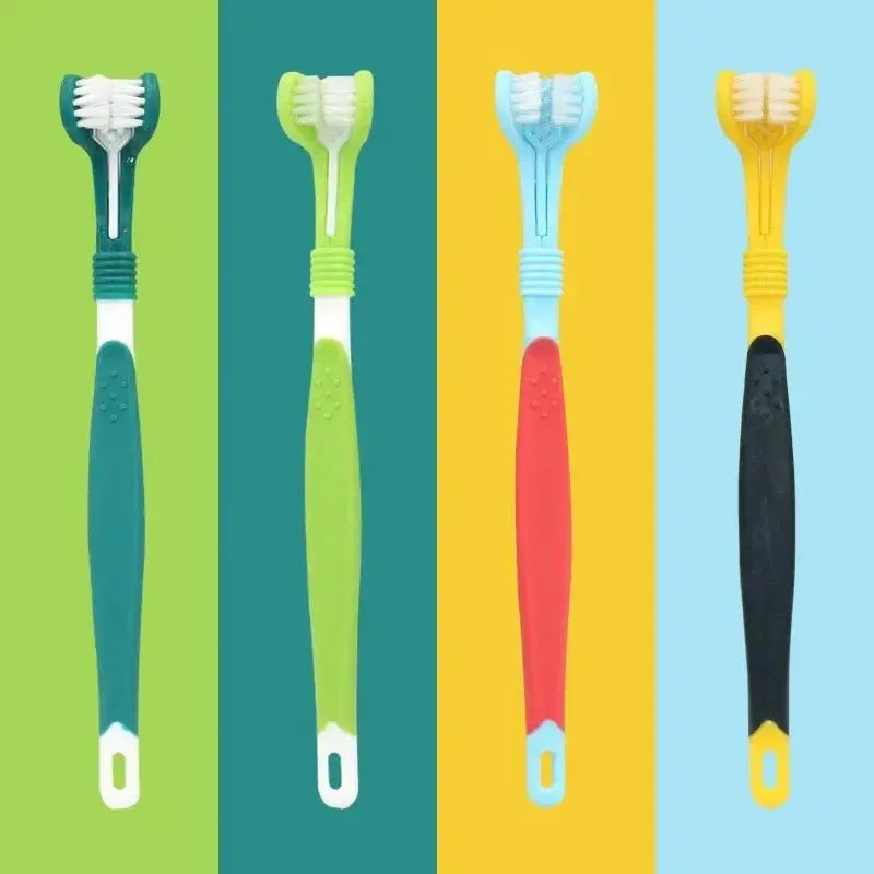 3 - Sided Pet Toothbrush Dog Plastic Toothbrush Removing Bad Breath Tartar Cleaning Mouth Pet Dental Care Cat Cleaning Mouth - The Urban Blasts Ltd