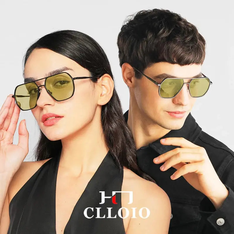 CLLOIO Anti-glare Day Night Vision Glasses Men Women Polarized Driving Sun Glasses Square Aluminum Photochromic Sunglasses UV400 - The Urban Blasts Ltd