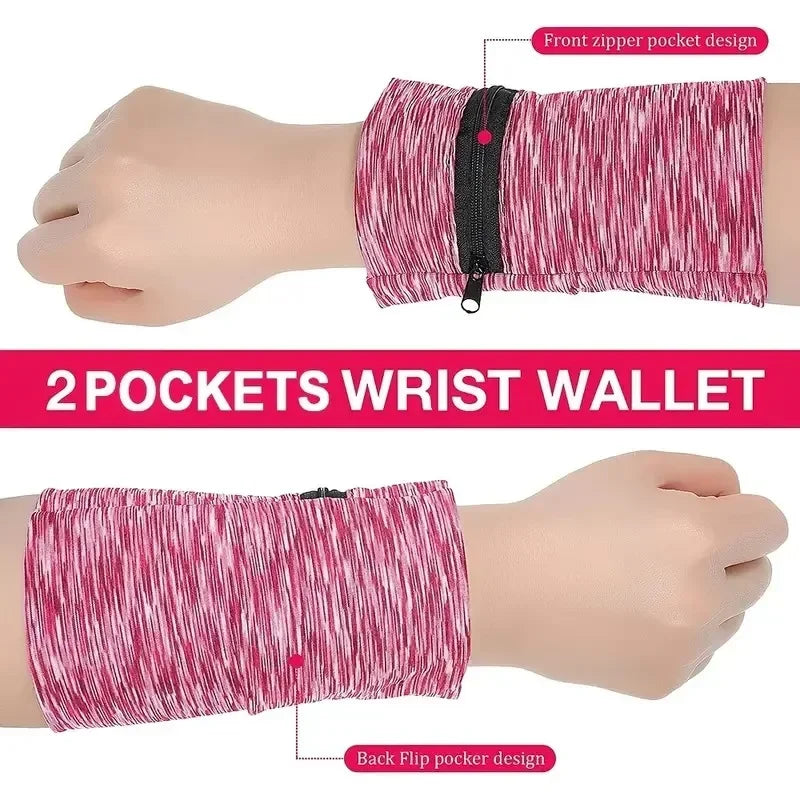 Mini Unisex Cotton Wrist Wallet Pouch with Zipper for Fitness Sports Running Gym Cycling - Secure Coin Purse Band - The Urban Blasts Ltd