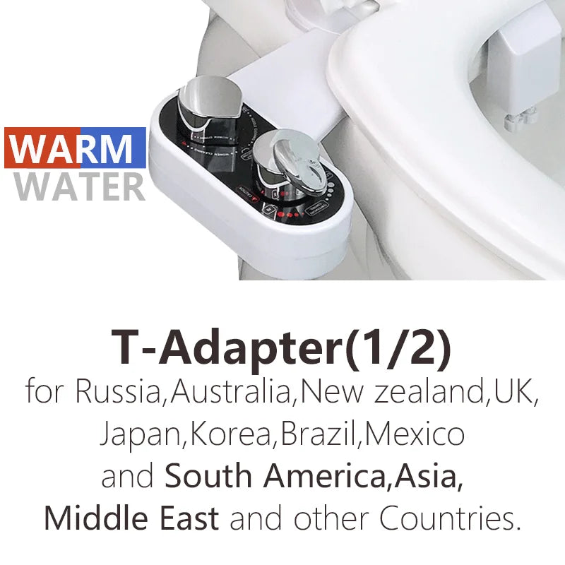 Bidet Hot/ Cold/ Warm Water Bidet for Toilet Seat Attachment Sprayer Shattaf Japanese Cover Dual Nozzle - The Urban Blasts Ltd