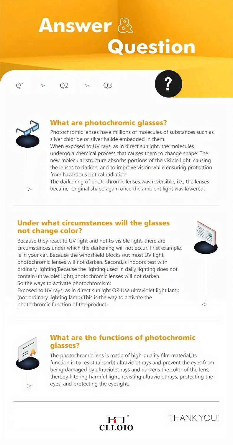 CLLOIO Anti-glare Day Night Vision Glasses Men Women Polarized Driving Sun Glasses Square Aluminum Photochromic Sunglasses UV400 - The Urban Blasts Ltd