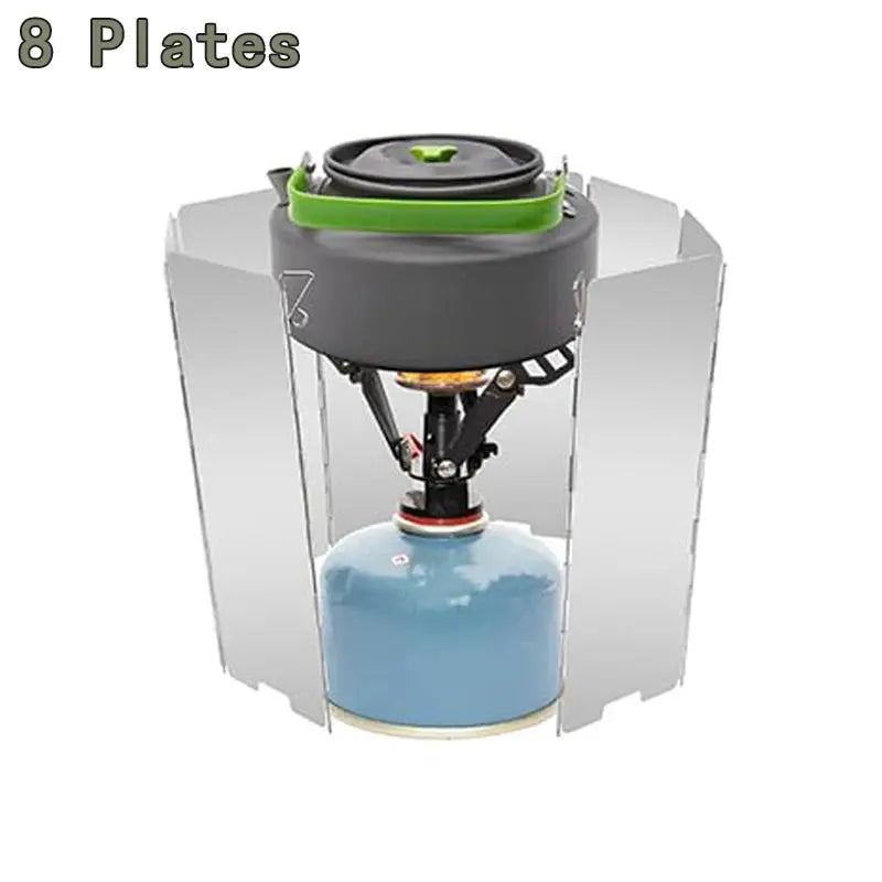 8/10/12/16 Plates Gas Stove Wind Shield Outdoor Camping Picnic Cooking Burner Windproof Screen Aluminum Alloy Wind Screen - The Urban Blasts Ltd