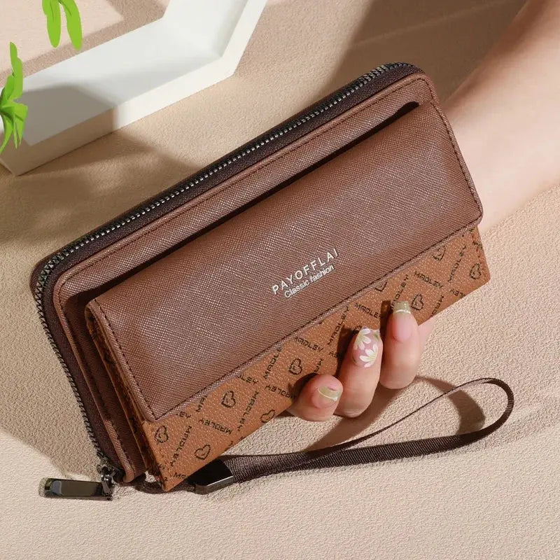 1pc Classic Unisex Faux Leather Wallet, Double Layer with Snap Closure, Zippered Card Holder & Photo Compartment, Color blocking - The Urban Blasts Ltd