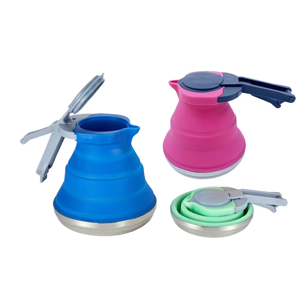 Easy Carrying Silicone Folding Kettle Steel Bottom Gas Stove Heating Water Kettle 1.5L - The Urban Blasts Ltd
