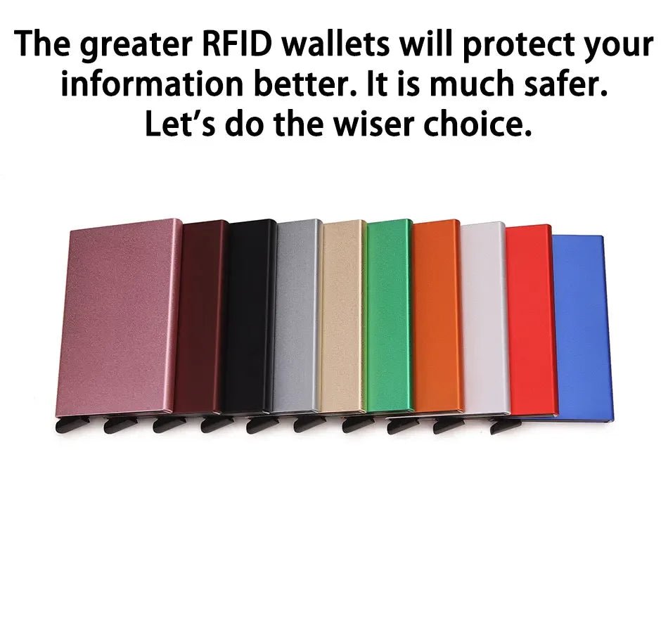 Rfid Credit Card Holder Metal Thin Slim Smart Wallet Men - The Urban Blasts Ltd