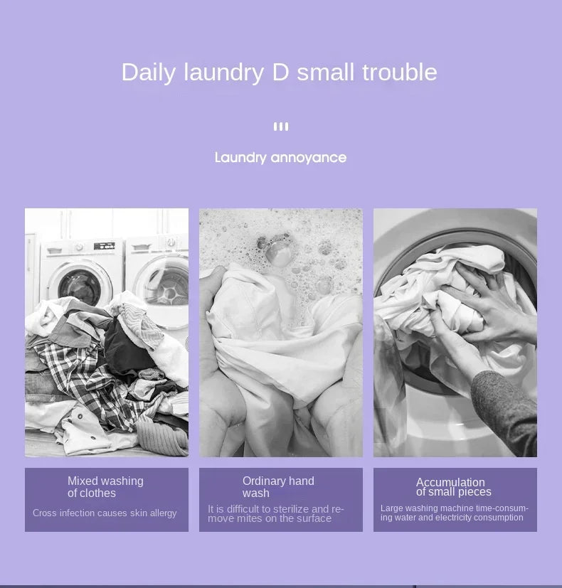 8L Portable Small Washing Machine Foldable with Spin Dryer For Socks Underwear Panties Mini Washer Household Laundry - The Urban Blasts Ltd