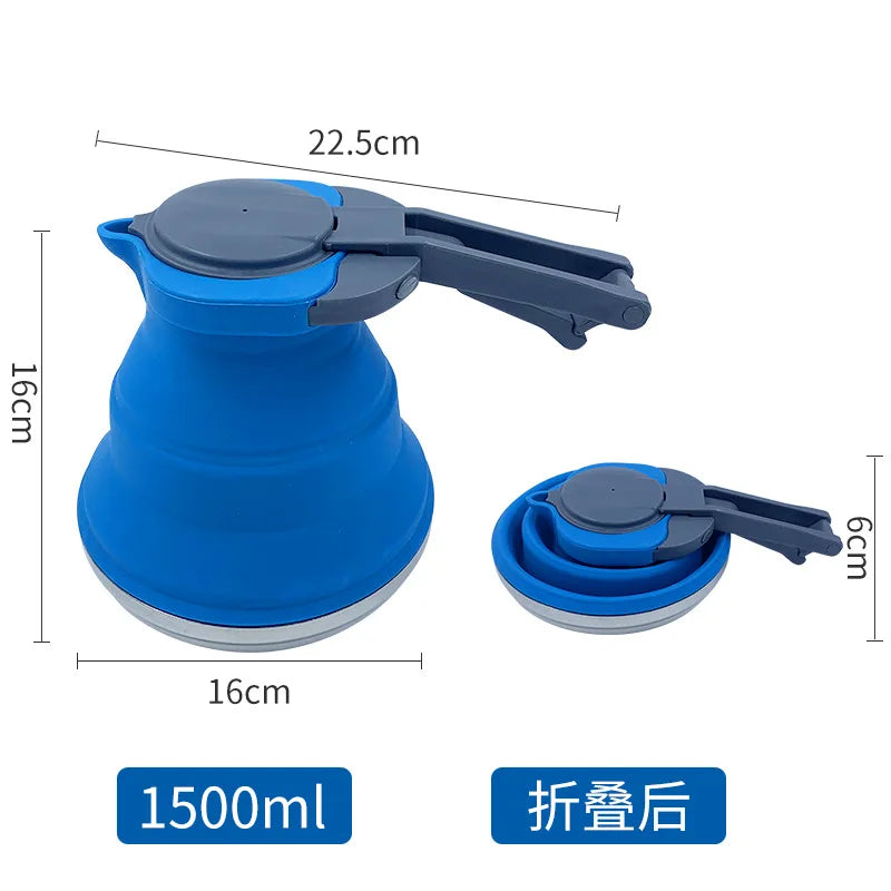 Easy Carrying Silicone Folding Kettle Steel Bottom Gas Stove Heating Water Kettle 1.5L - The Urban Blasts Ltd