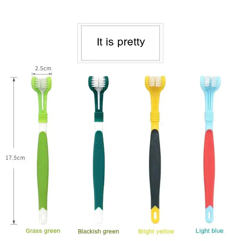 3-Sided Pet Toothbrush Dog Plastic Toothbrush Removing Bad Breath Tartar Cleaning Mouth Pet Dental Care Cat Cleaning Mouth - The Urban Blasts Ltd