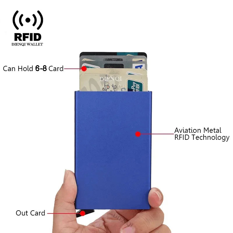 Rfid Credit Card Holder Metal Thin Slim Smart Wallet Men - The Urban Blasts Ltd