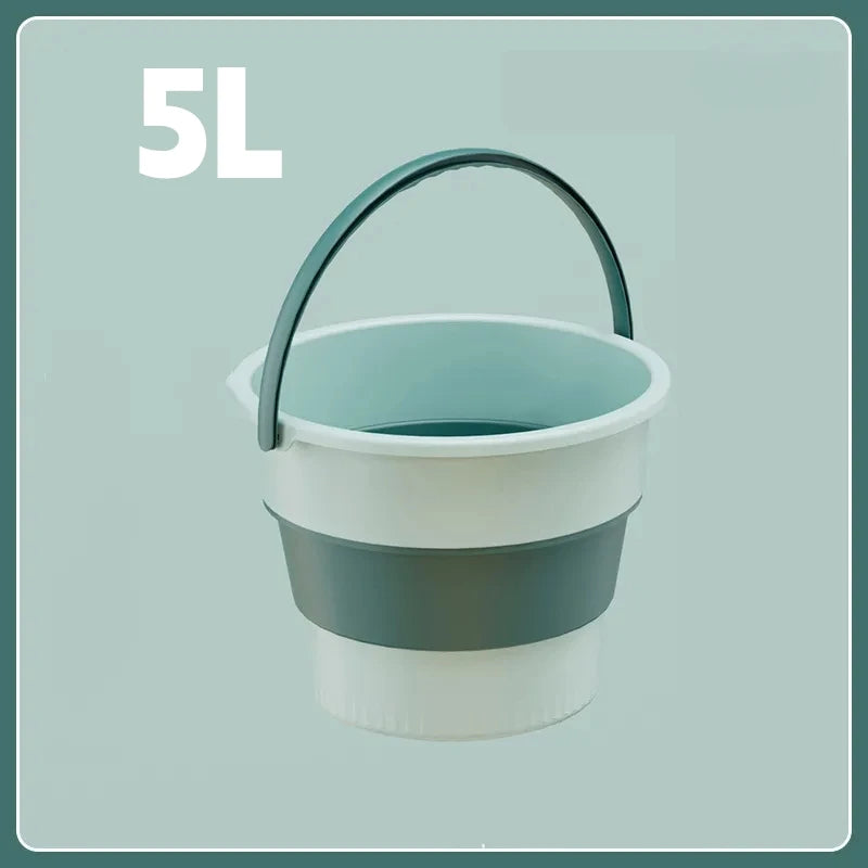 5/10L Folding Portable Bucket with Cover Car Wash Fishing Bathroom Tool Silicone Bucket Outdoor Camping Household Supplies - The Urban Blasts Ltd