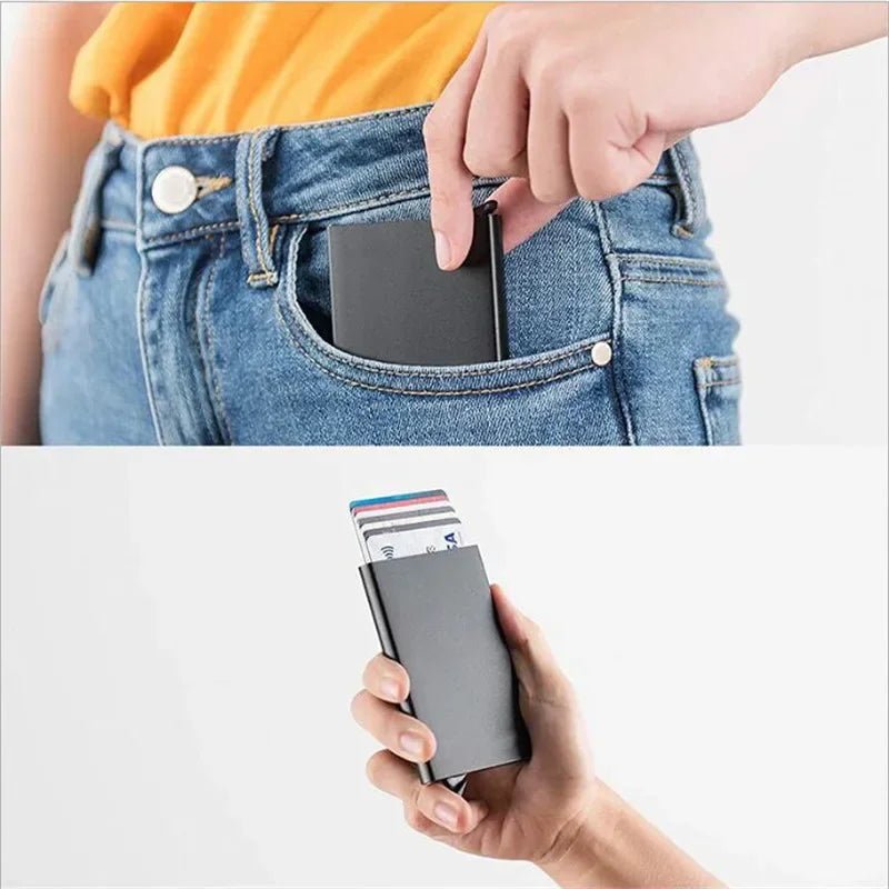 Rfid Credit Card Holder Metal Thin Slim Smart Wallet Men - The Urban Blasts Ltd