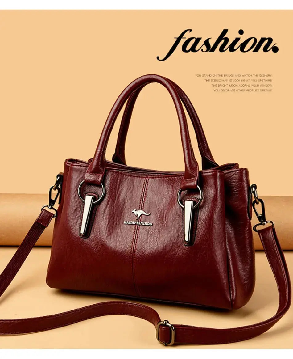 Genuine 3Layers High Quality Soft Leather Ladies Shoulder Crossbody Bags for Women Luxury Handbags - The Urban Blasts Ltd