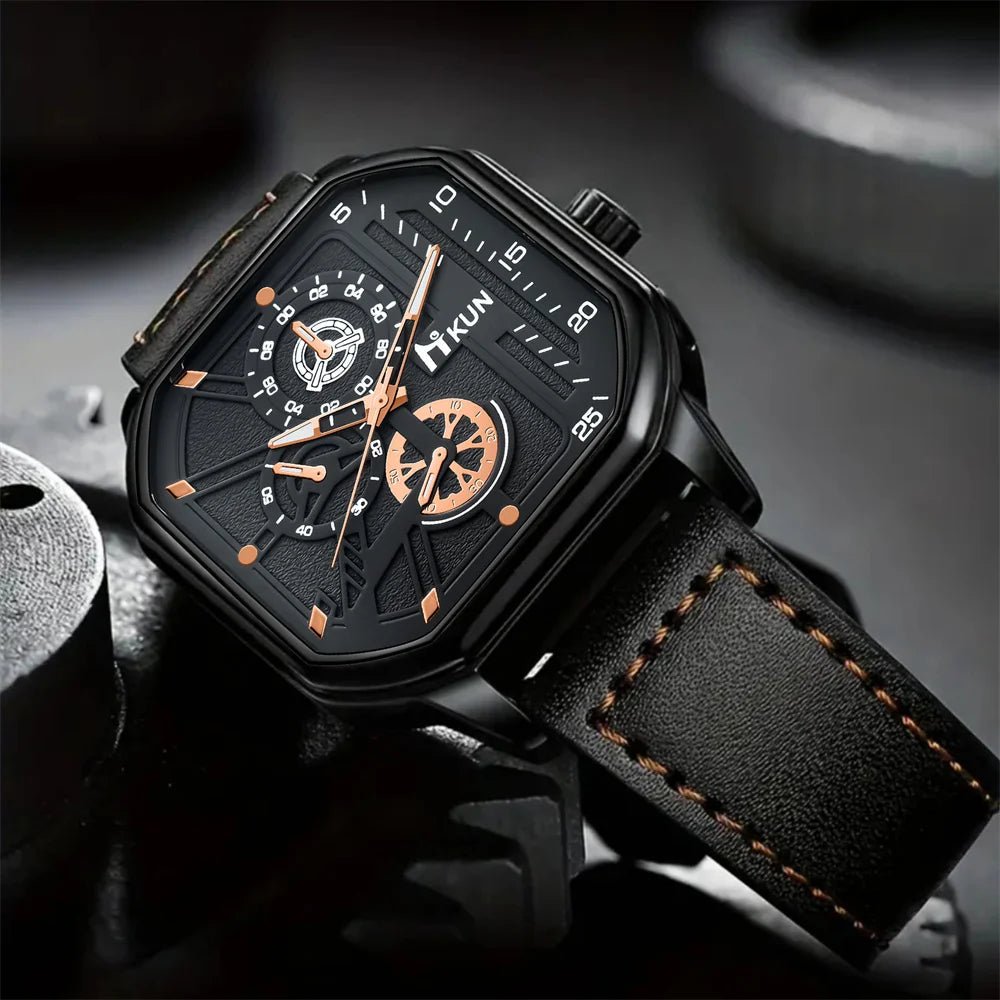 New Mens Watch Set with Gift Box for Men 5 Pieces Keychain Sunglasses Belt and Wallet Set for Men Him Boyfriend Dad Husband - The Urban Blasts Ltd