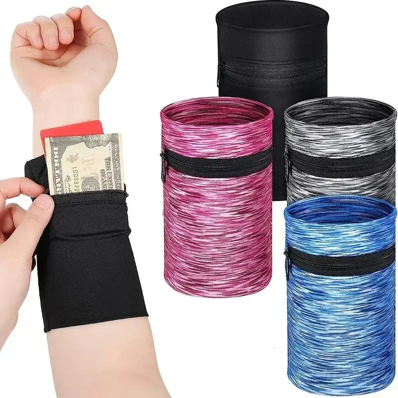 Mini Unisex Cotton Wrist Wallet Pouch with Zipper for Fitness Sports Running Gym Cycling - Secure Coin Purse Band - The Urban Blasts Ltd