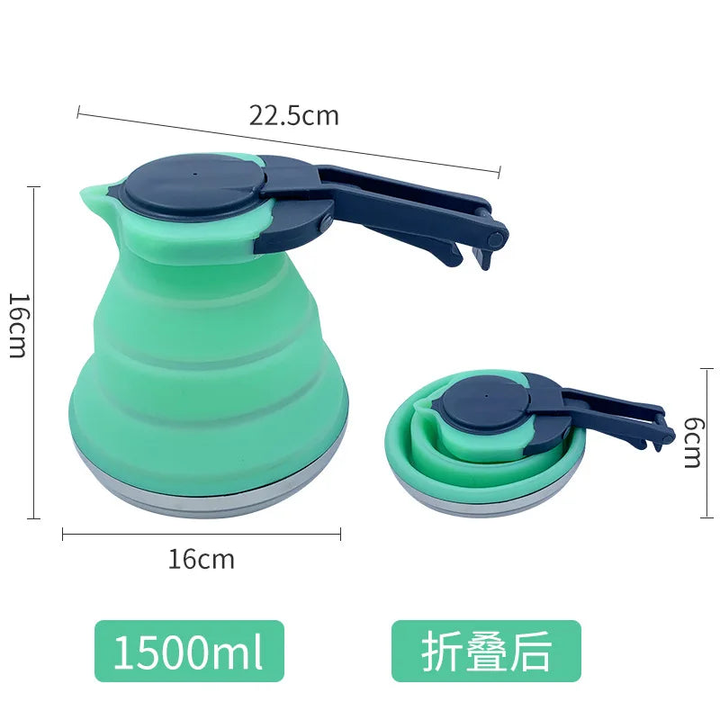 Easy Carrying Silicone Folding Kettle Steel Bottom Gas Stove Heating Water Kettle 1.5L - The Urban Blasts Ltd