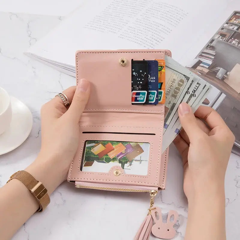 Women's Wallet PU Leather Women's Wallet Made of Leather Women Purses Card Holder Foldable Portable Lady Coin Purses - The Urban Blasts Ltd