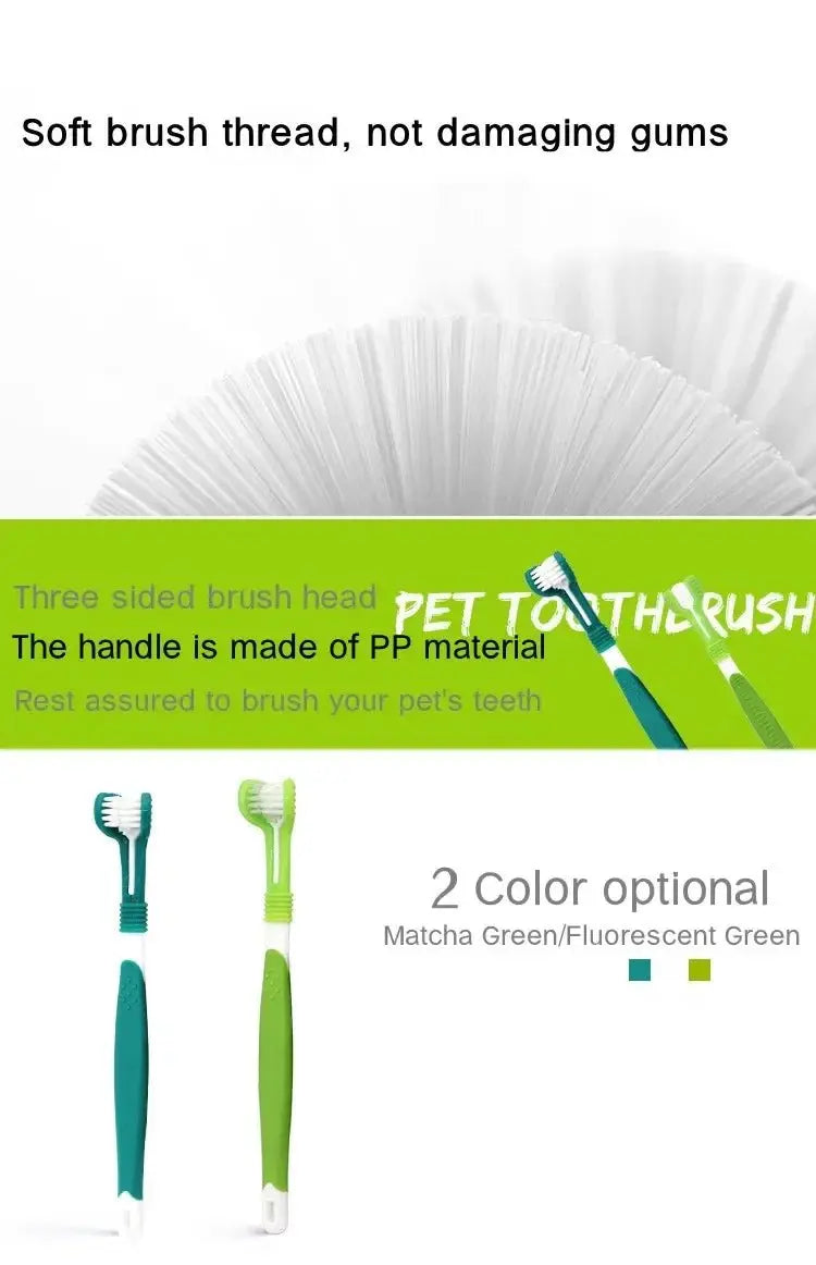 3 - Sided Pet Toothbrush Dog Plastic Toothbrush Removing Bad Breath Tartar Cleaning Mouth Pet Dental Care Cat Cleaning Mouth - The Urban Blasts Ltd