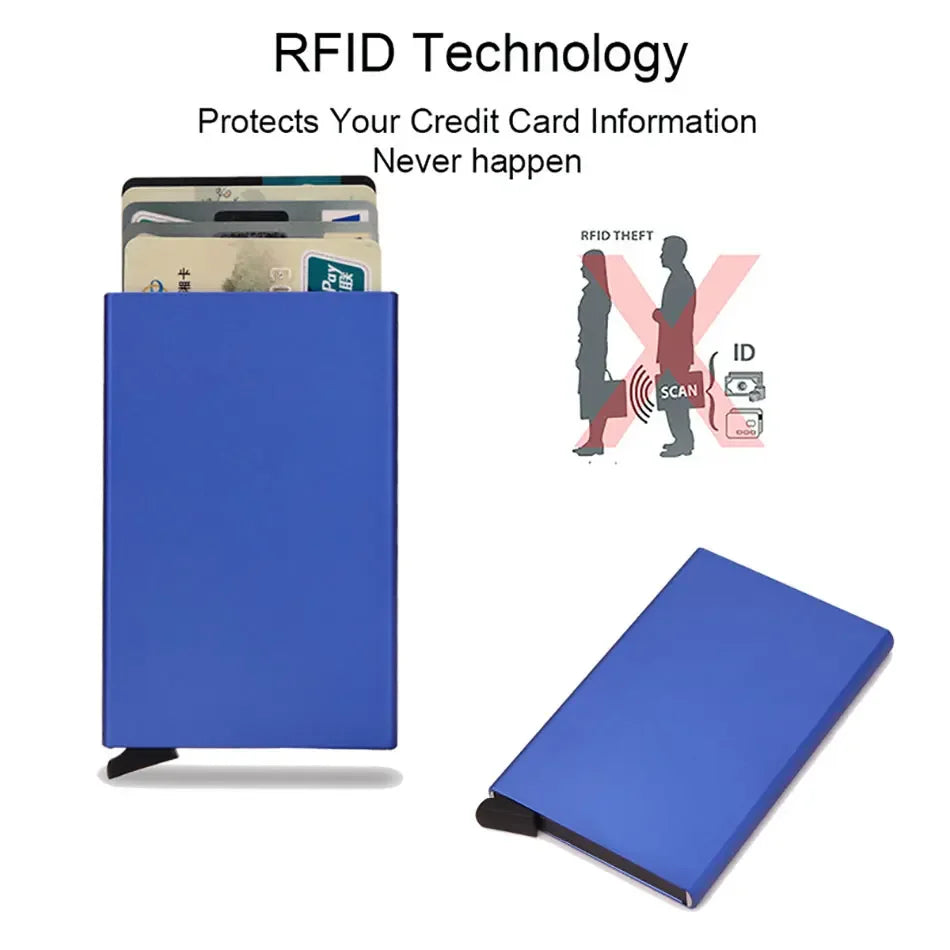 Rfid Credit Card Holder Metal Thin Slim Smart Wallet Men - The Urban Blasts Ltd