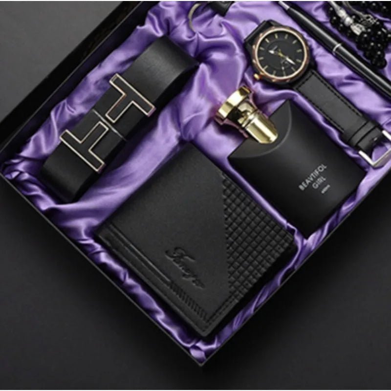 Men Gift Business Luxury Company Mens Set 6 in 1 Watch Glasses Pen Keychain Belt Purse Welcome Holiday Birthday - The Urban Blasts Ltd
