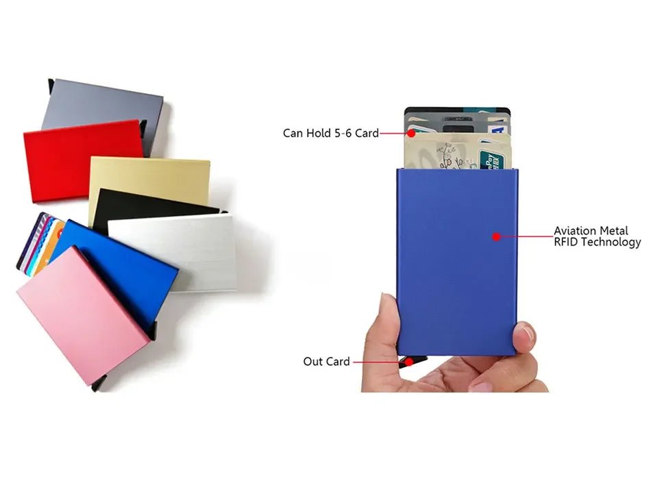 Rfid Credit Card Holder Metal Thin Slim Smart Wallet Men - The Urban Blasts Ltd