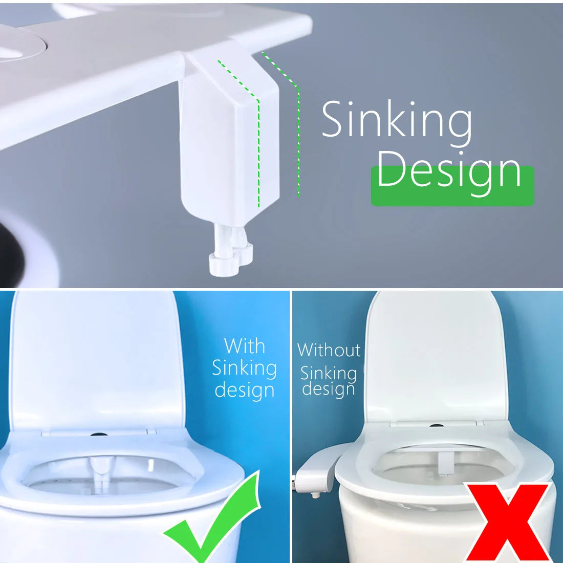Bidet Hot/ Cold/ Warm Water Bidet for Toilet Seat Attachment Sprayer Shattaf Japanese Cover Dual Nozzle - The Urban Blasts Ltd