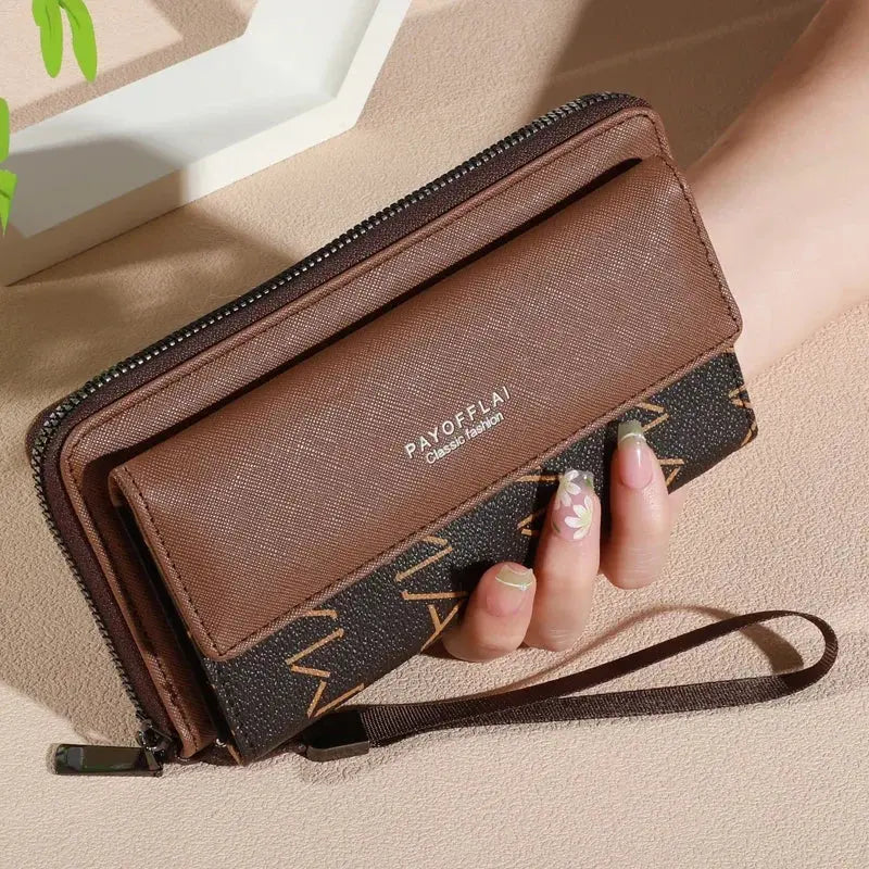 1pc Classic Unisex Faux Leather Wallet, Double Layer with Snap Closure, Zippered Card Holder & Photo Compartment, Color blocking - The Urban Blasts Ltd