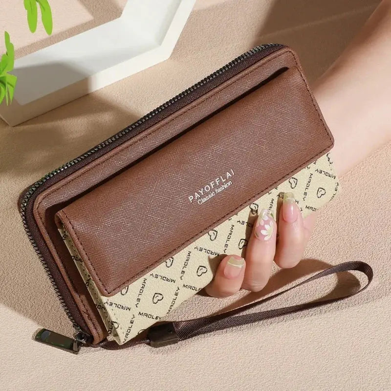 1pc Classic Unisex Faux Leather Wallet, Double Layer with Snap Closure, Zippered Card Holder & Photo Compartment, Color blocking - The Urban Blasts Ltd