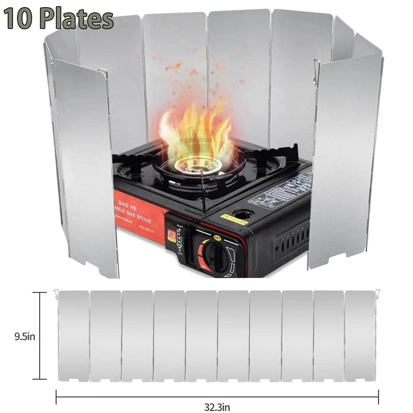 8/10/12/16 Plates Gas Stove Wind Shield Outdoor Camping Picnic Cooking Burner Windproof Screen Aluminum Alloy Wind Screen - The Urban Blasts Ltd